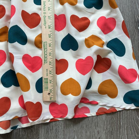 Modcloth Multicolor Pintuck A Line Heart Dress Large Valentine - Picture 8 of 13